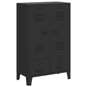 vidaXL Garde-robe métal de style industriel 67x35x107 cm noir