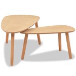 vidaXL Ensemble de tables basses 2 Pièces Bois de pin massif Marron