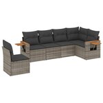 vidaXL Salon de jardin 6 Pièces avec coussins gris résine tressée