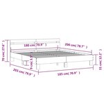 vidaXL Cadre de lit avec tête de lit et LED chêne sonoma 180x200 cm