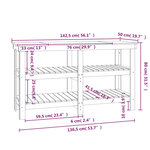 vidaXL Banc de travail 142 5x50x80 cm Bois de pin massif
