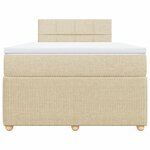 vidaXL Sommier à lattes de lit avec matelas Crème 120x200 cm Tissu