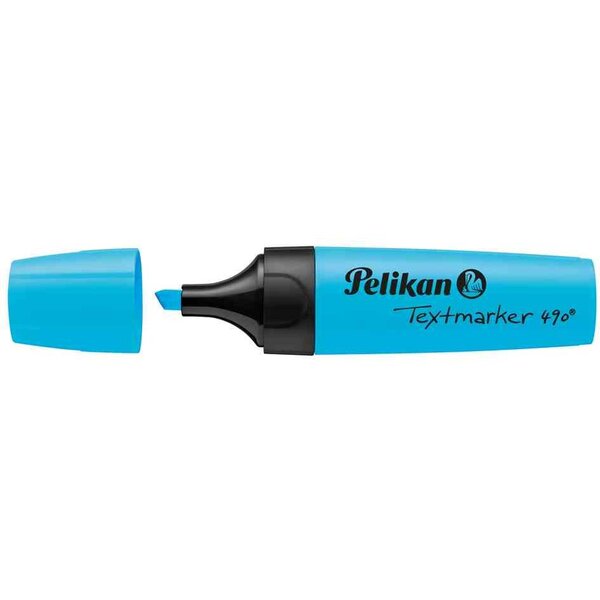 Surligneur textmarker 490 pointe biseautée 1 - 5 mm bleu fluo x 10 pelikan