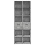 vidaXL Buffet haut gris béton 70x42 5x185 cm bois d'ingénierie