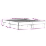 vidaXL Cadre de lit sonoma gris 150x200 cm bois d'ingénierie et métal