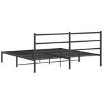vidaXL Cadre de lit métal avec tête de lit noir 183x213 cm