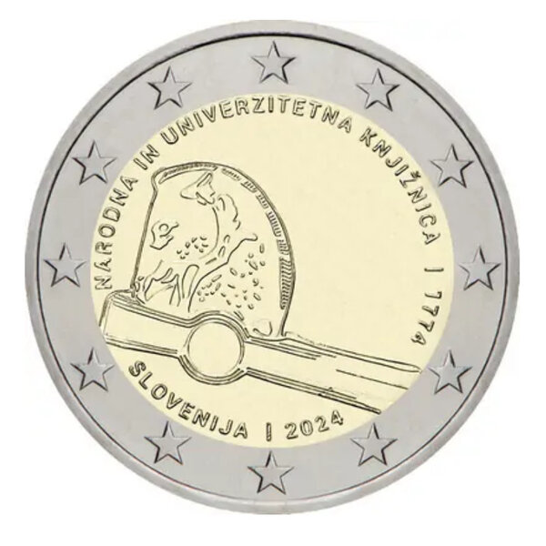 2 euros commémorative Slovénie 2024 - Bibliothèque nationale.