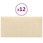 vidaXL Panneaux muraux 12 Pièces Crème 30x15 cm Tissu 0 54 m²