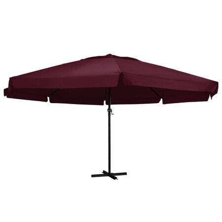 vidaXL Parasol d'extérieur avec mât en aluminium 600 cm Bordeaux