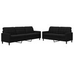 vidaXL Ensemble de canapés 2 Pièces avec coussins Noir Velours