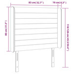 vidaXL Tête de lit à LED Gris clair 83x16x118/128 cm Tissu
