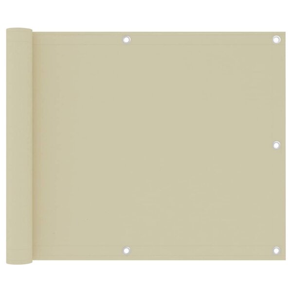 vidaXL Écran de balcon Crème 75x300 cm Tissu Oxford