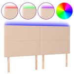 vidaXL Tête de lit à LED Cappuccino 160x5x118/128 cm Similicuir