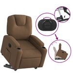 vidaXL Fauteuil inclinable électrique marron tissu