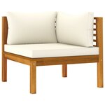 Salon de jardin meuble d'extérieur ensemble de mobilier 12 pièces avec coussin crème bois d'acacia solide 02_0015532