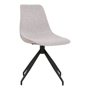 2 chaises pivotantes en boucle sable avec pieds noirs