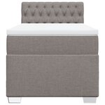 vidaXL Sommier à lattes de lit avec matelas Taupe 100x200 cm Tissu