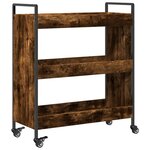 vidaXL Chariot de cuisine chêne fumé 70x30x82 cm bois d'ingénierie