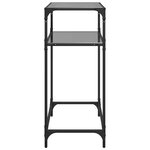 vidaXL Table console avec dessus en verre noir 60x35x81 cm acier