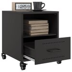 vidaXL Tables de chevet 2 Pièces noir 36x39x43 5 cm acier