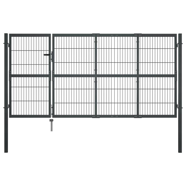 vidaXL Portillon avec poteaux Acier 350 x 120 cm Anthracite