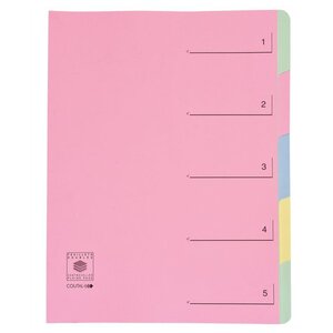 Trieur 5 onglets en dossier Dos extensible Rubriques imprimées Rose COUTAL