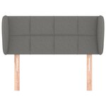 vidaXL Tête de lit avec oreilles Gris foncé 103x23x78/88 cm Tissu