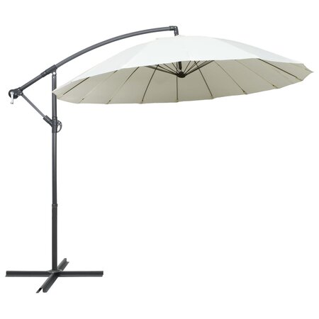 vidaXL Parasol suspendu Blanc 3 m Aluminium