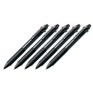 Stylo Bille Rétractable 4 couleurs VICUNA C4 Clip Noir x 5 PENTEL