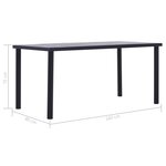 vidaXL Table à manger Noir et gris béton 160x80x75 cm MDF