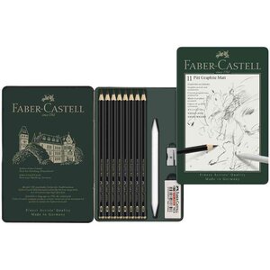 Kit PITT GRAPHITE Matt étui de 11 pièces FABER-CASTELL