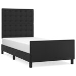 vidaXL Cadre de lit avec tête de lit Noir 80x200 cm Similicuir