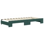 vidaXL Lit de jour avec gigogne et tiroirs vert foncé 90x200cm velours