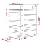 vidaXL Armoire à vitrine chêne sonoma 60x8 5x58 cm bois d'ingénierie