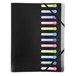 Trieur polypropylène 3 rabats 12 compartiments OPAK - Noir x 10 EXACOMPTA