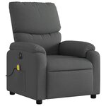 vidaXL Fauteuil inclinable de massage électrique gris foncé tissu