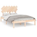 vidaXL Cadre de lit 135x190 cm Double Bois massif