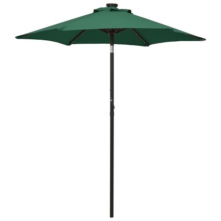 vidaXL Parasol avec lumières LED Vert 200x211 cm Aluminium