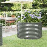 vidaXL Lit surélevé de jardin Acier enduit de poudre 100x100x68cm gris