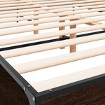 vidaXL Cadre de lit chêne marron 160x200 cm bois d'ingénierie et métal