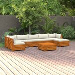 vidaXL Salon de jardin 8 Pièces avec coussins Bois d'acacia solide