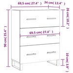 vidaXL Buffet chêne marron 69 5x34x90 cm bois d'ingénierie