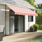 vidaXL Tissu de remplacement pour auvent rayures rouges et blanches