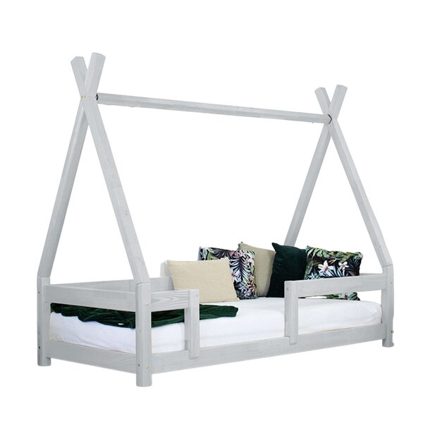 Lit cabane enfant NAKANA 120 x 190 gris clair