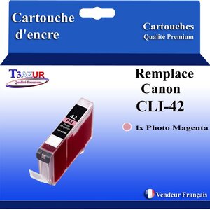 T3AZUR - Cartouche compatible avec Canon CLI42 CLI-42 pour Canon Pixma Pro100 Pro100S Pro-100 Pro-100S- Photo Magenta