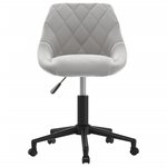 Chaise fauteuil siège pivotante de bureau informatique étude clairvelours gris 02_0024115