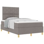 vidaXL Lit à sommier à ressorts avec matelas Taupe 120x200 cm Tissu