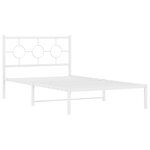 vidaXL Cadre de lit métal avec tête de lit blanc 107x203 cm