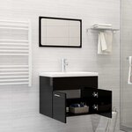 vidaXL Ensemble de meubles de salle de bain Noir brillant Aggloméré