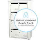 Bloc collectif leabox.com  2x4  grade 3  simple face  Intérieur  fixation murale   Blanc pur RAL 9010 finition brillante